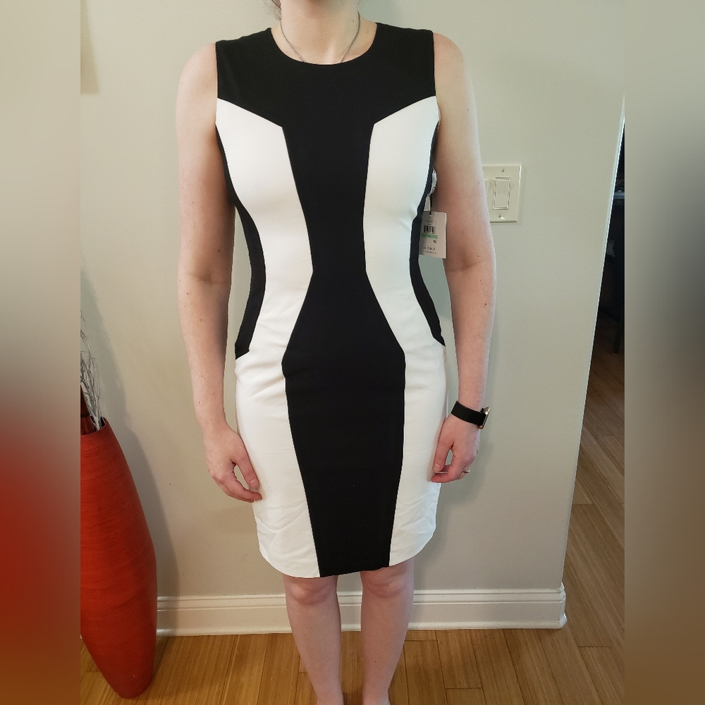 Calvin Klein NWT black and white dress size 8
